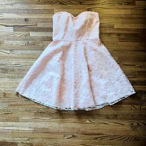 ❤️GB Cocktail dress with pink sequin scallop shapes and flared waist